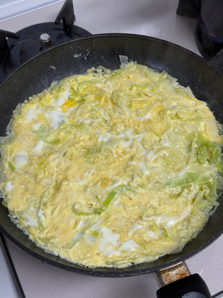 집밥 출석 ! 달걀양배추찜전으로 클리어 - 😉