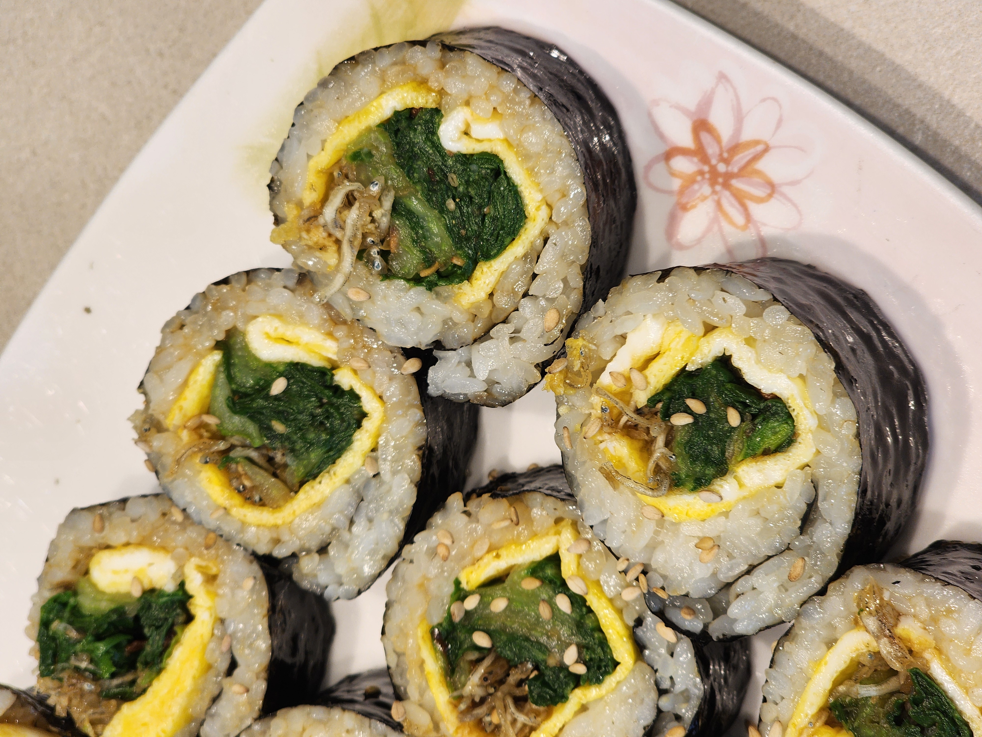 봄동된장무침으로 봄동김밥