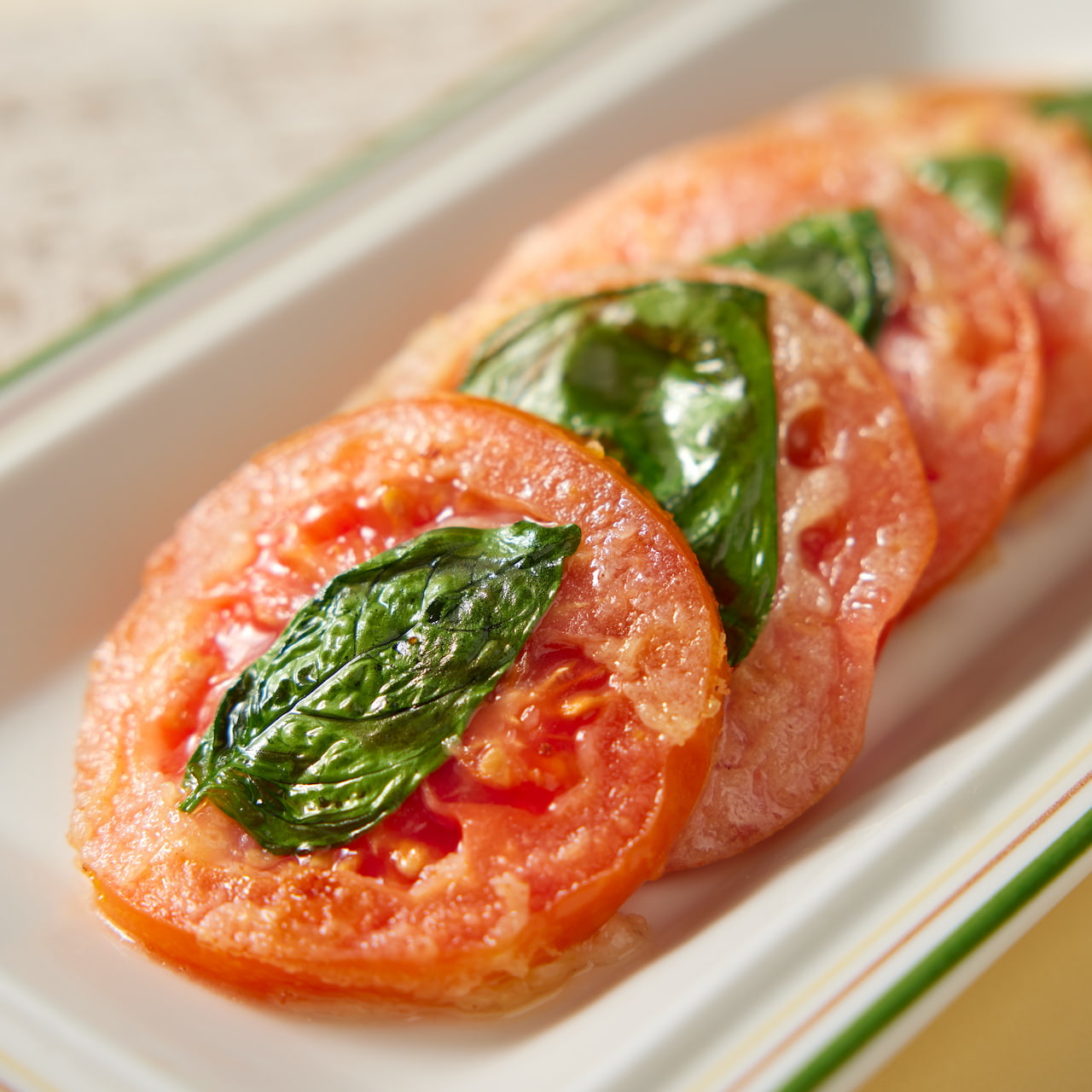 Savory tomato basil pancake cut into wedges
